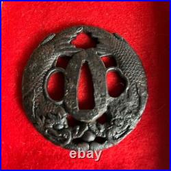 Rare Antique Iron Shachi-hoko Design Tsuba Edo period Sword katana from Japan Rare Antique Iron Shachi-hoko Design Tsuba Edo period Sword katana from Japan