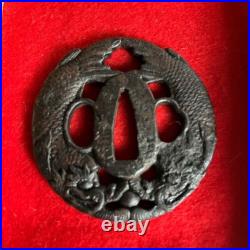 Rare Antique Iron Shachi-hoko Design Tsuba Edo period Sword katana from Japan Rare Antique Iron Shachi-hoko Design Tsuba Edo period Sword katana from Japan