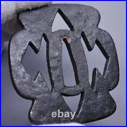 Sale Japanese Iron tsuba, not common shape keyhole 72,5 x 5