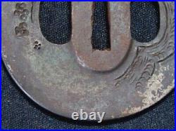 Samurai Sword Katana Tsuba Japanese Sword Guard of Iron EDO Period From JAPAN