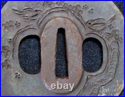 Samurai Sword Katana Tsuba Japanese Sword Guard of Iron EDO Period From JAPAN