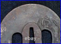 Samurai Sword Katana Tsuba Japanese Sword Guard of Iron EDO Period From JAPAN