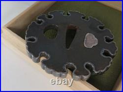 Snow crystal Antique TSUBA Samurai Sword guard Japanese Katana Blade 232-10