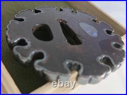 Snow crystal Antique TSUBA Samurai Sword guard Japanese Katana Blade 232-10