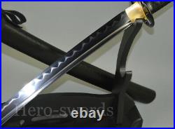 Super Sharp Clay Tempered 1095 Steel Wakizashi Iron Tsuba Japanese Samurai Sword