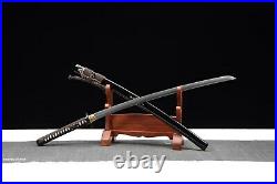 T10Clay Tempered Steel Handmade Samurai Katana Sword iron Tsuba blade very sharp