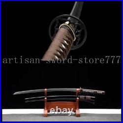 T10 Clay Tempered Steel Handmade Samurai Katana Sword iron Tsuba blade sharp