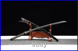 T10 Clay Tempered Steel Handmade Samurai Katana Sword iron Tsuba blade sharp