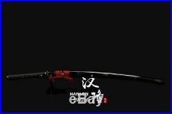 T10 Steel Clay Tempered Blade Japanese Samurai Sword Katana Full Tang Iron Tsuba