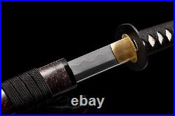 T10 Steel Clay Tempered with Hamon Handmade Katana Sword Cherry Blossom Tsuba Re T10 Steel Clay Tempered with Hamon Handmade Katana Sword Cherry Blossom Tsuba Re