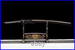 T10 Steel Clay Tempered with Hamon Handmade Katana Sword Cherry Blossom Tsuba Re T10 Steel Clay Tempered with Hamon Handmade Katana Sword Cherry Blossom Tsuba Re