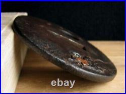 TSUBA Hotei God Silver Inlay Japanese Katana Sword Guard Edo Antique Original