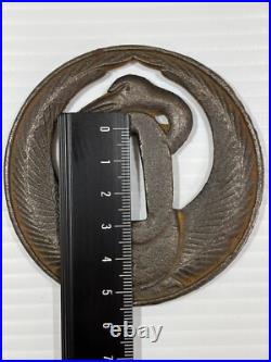 TSUBA Japanese Sword Guard Hayashi Matashiti Sukashi Crane Iron Edo Antique TSUBA Japanese Sword Guard Hayashi Matashiti Sukashi Crane Iron Edo Antique