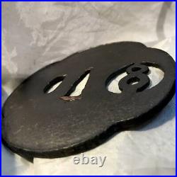 Tsuba Japanese Sword Guard Calabash Engraved Openwork Antique from Japan