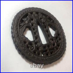 Tsuba Japanese Sword Guard of Iron Edo Period Antique From JAPAN High quality JP Tsuba Japanese Sword Guard of Iron Edo Period Antique From JAPAN High quality JP