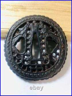 Tsuba Japanese Sword Guard of Iron Edo Period Antique From JAPAN High quality JP Tsuba Japanese Sword Guard of Iron Edo Period Antique From JAPAN High quality JP