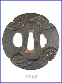 Tsuba Japanese Sword S72 Pine Pattern Iron