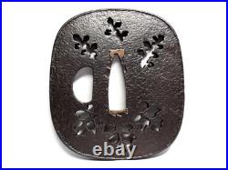 Tsuba Japanese antique sword Paulownia Openwork Samurai Katana Bushi Japan Tsuba Japanese antique sword Paulownia Openwork Samurai Katana Bushi Japan