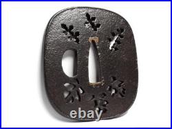 Tsuba Japanese antique sword Paulownia Openwork Samurai Katana Bushi Japan Tsuba Japanese antique sword Paulownia Openwork Samurai Katana Bushi Japan