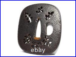 Tsuba Japanese antique sword Paulownia Openwork Samurai Katana Bushi Japan Tsuba Japanese antique sword Paulownia Openwork Samurai Katana Bushi Japan