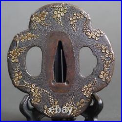 Tsuba Mino Copper fish sanctuary with Box Japanese Iron Sword Guard Tsuba Mino Copper fish sanctuary with Box Japanese Iron Sword Guard