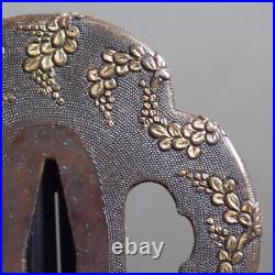 Tsuba Mino Copper fish sanctuary with Box Japanese Iron Sword Guard Tsuba Mino Copper fish sanctuary with Box Japanese Iron Sword Guard