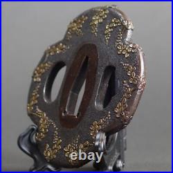 Tsuba Mino Copper fish sanctuary with Box Japanese Iron Sword Guard Tsuba Mino Copper fish sanctuary with Box Japanese Iron Sword Guard