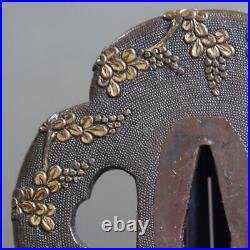 Tsuba Mino Copper fish sanctuary with Box Japanese Iron Sword Guard Tsuba Mino Copper fish sanctuary with Box Japanese Iron Sword Guard