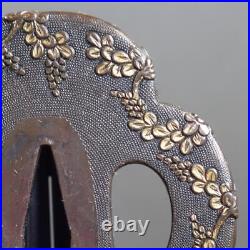 Tsuba Mino Copper fish sanctuary with Box Japanese Iron Sword Guard Tsuba Mino Copper fish sanctuary with Box Japanese Iron Sword Guard