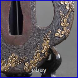 Tsuba Mino Copper fish sanctuary with Box Japanese Iron Sword Guard Tsuba Mino Copper fish sanctuary with Box Japanese Iron Sword Guard