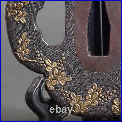 Tsuba Mino Copper fish sanctuary with Box Japanese Iron Sword Guard Tsuba Mino Copper fish sanctuary with Box Japanese Iron Sword Guard