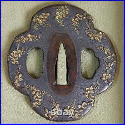 Tsuba Mino Copper fish sanctuary with Box Japanese Iron Sword Guard Tsuba Mino Copper fish sanctuary with Box Japanese Iron Sword Guard