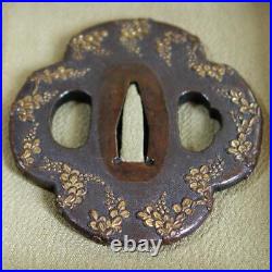 Tsuba Mino Copper fish sanctuary with Box Japanese Iron Sword Guard Tsuba Mino Copper fish sanctuary with Box Japanese Iron Sword Guard