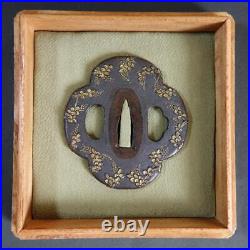 Tsuba Mino Copper fish sanctuary with Box Japanese Iron Sword Guard Tsuba Mino Copper fish sanctuary with Box Japanese Iron Sword Guard