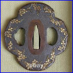 Tsuba Mino Copper fish sanctuary with Box Japanese Iron Sword Guard Tsuba Mino Copper fish sanctuary with Box Japanese Iron Sword Guard