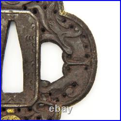 Tsuba Nanban Arabesque Sacred gem Iron Japanese Antique Sword Fittings Tsuba Nanban Arabesque Sacred gem Iron Japanese Antique Sword Fittings