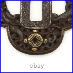 Tsuba Nanban Arabesque Sacred gem Iron Japanese Antique Sword Fittings Tsuba Nanban Arabesque Sacred gem Iron Japanese Antique Sword Fittings