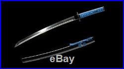Wakizashi Japanese Sword 1095 High Carbon Steel Full Tang Iron Tsuba Sharp
