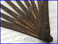 Y2504 TESSEN Iron Folding Fan Samurai hidden arms bushi Japanese antique vintage
