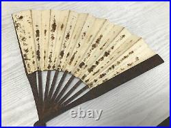 Y2504 TESSEN Iron Folding Fan Samurai hidden arms bushi Japanese antique vintage